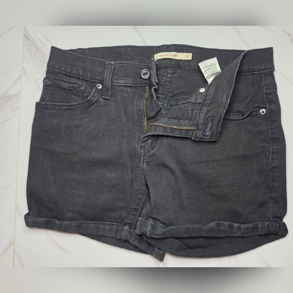 Levi's Pants - Levi's Womens Black Denim Jeans | Size 27 | Mid-length Shorts